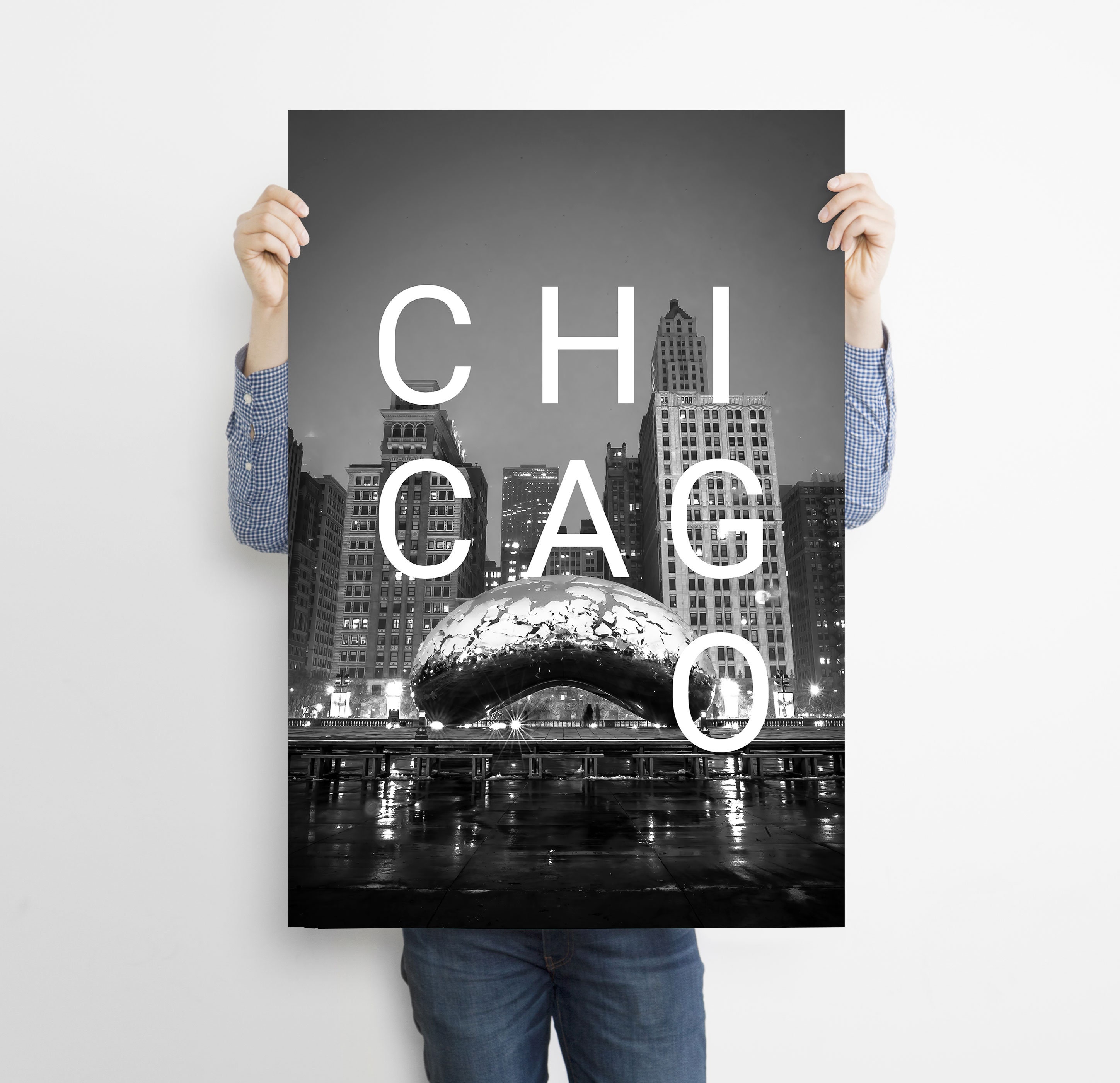 Chicago City Wall Decor Print Chicago Art Travel Poster Etsy