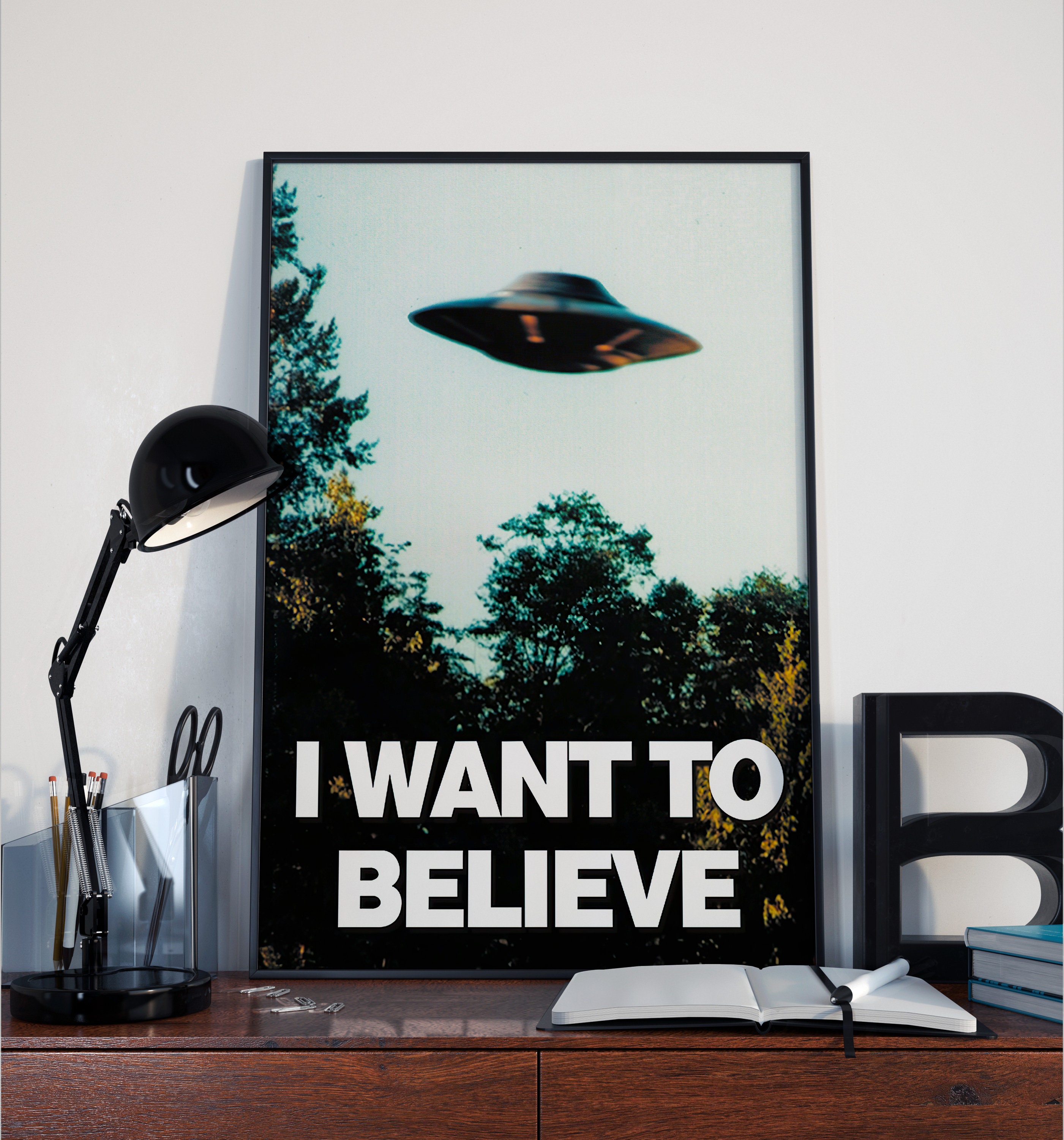 X Files I Want to believe poster High Quality Print UFO Etsy