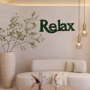 Custom moss wall sign, Large Relax wall sign, Business logo moss sign, SPA Massage Beauty Salon  moss wall sign, custom wall sign