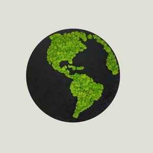 Mapa świata z mchu na ścianie Oprawiona sztuka ścienna z mchu Mapa świata z mchu na zielonej ścianie Okrągła mapa świata Drewniana mapa świata Mapa świata 3D Duża mapa świata