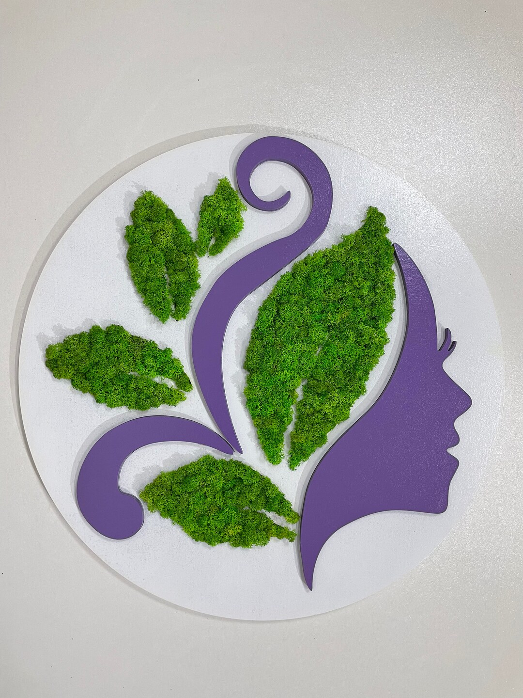 Custom Natural Dried Moss Wall Art Moss Flower Girl Wall Art Etsy