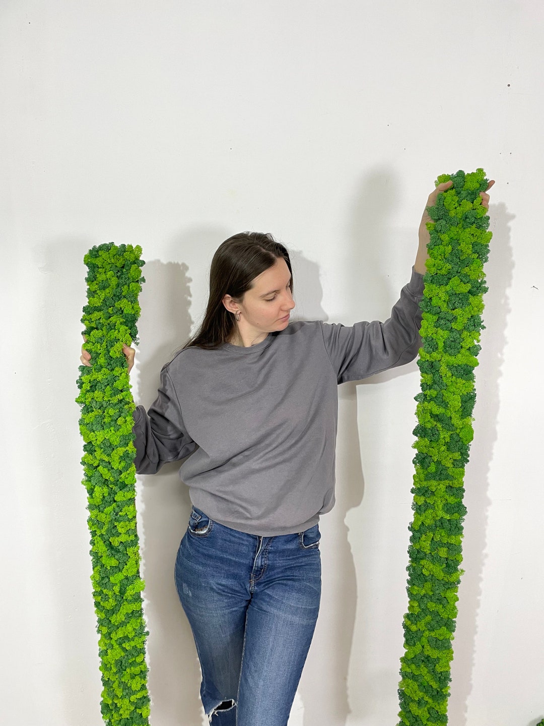 Preserved Moss Panels Wall Natural Dried Moss Art Trendy Wall Art Green ...