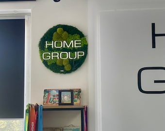 Moss company logo Moss wall art Real Moss custom logo sign Custom Moss sign, Office moss decor Custom moss logo