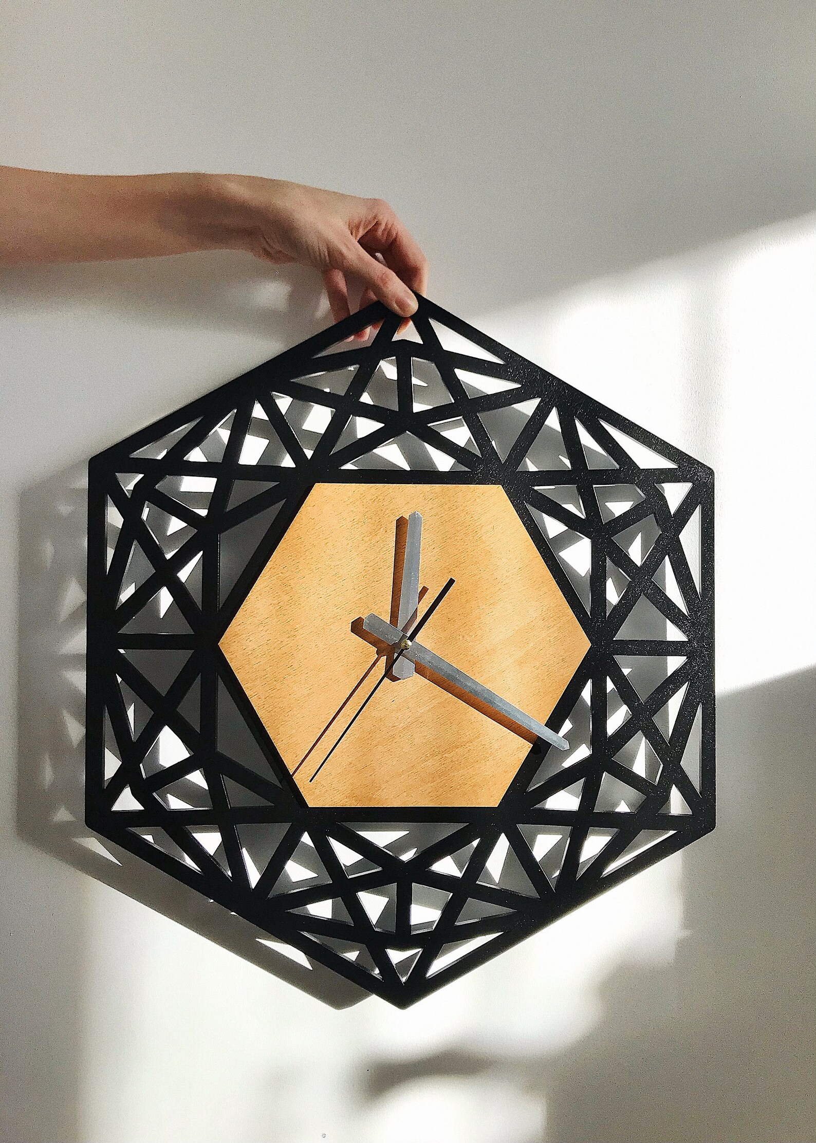 Plywood wall clock wood clock Etsy