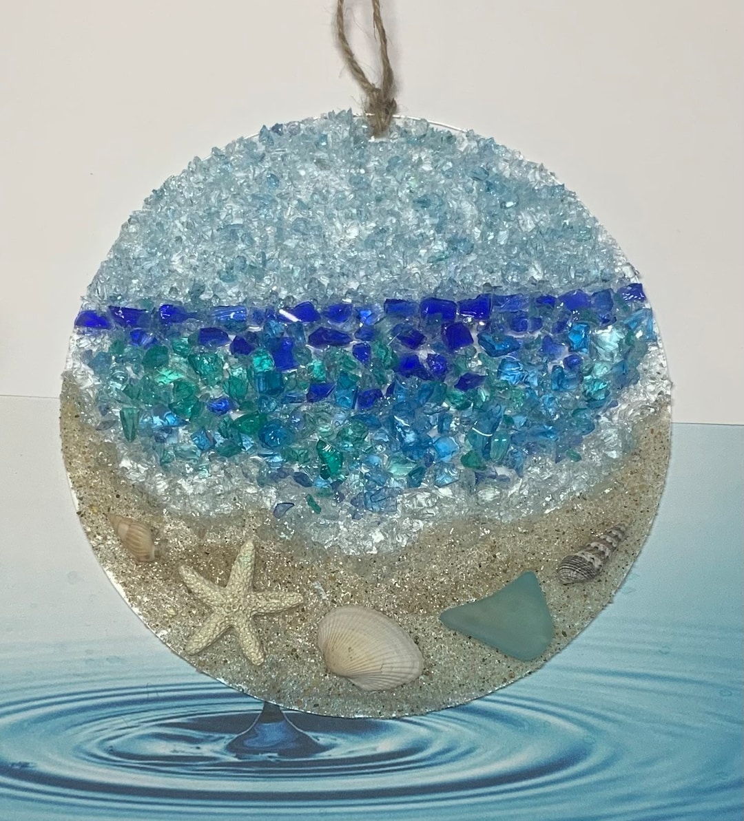 Sea Glass Suncatcher Ocean Horizon Beach Ornament Beach Lover Gift