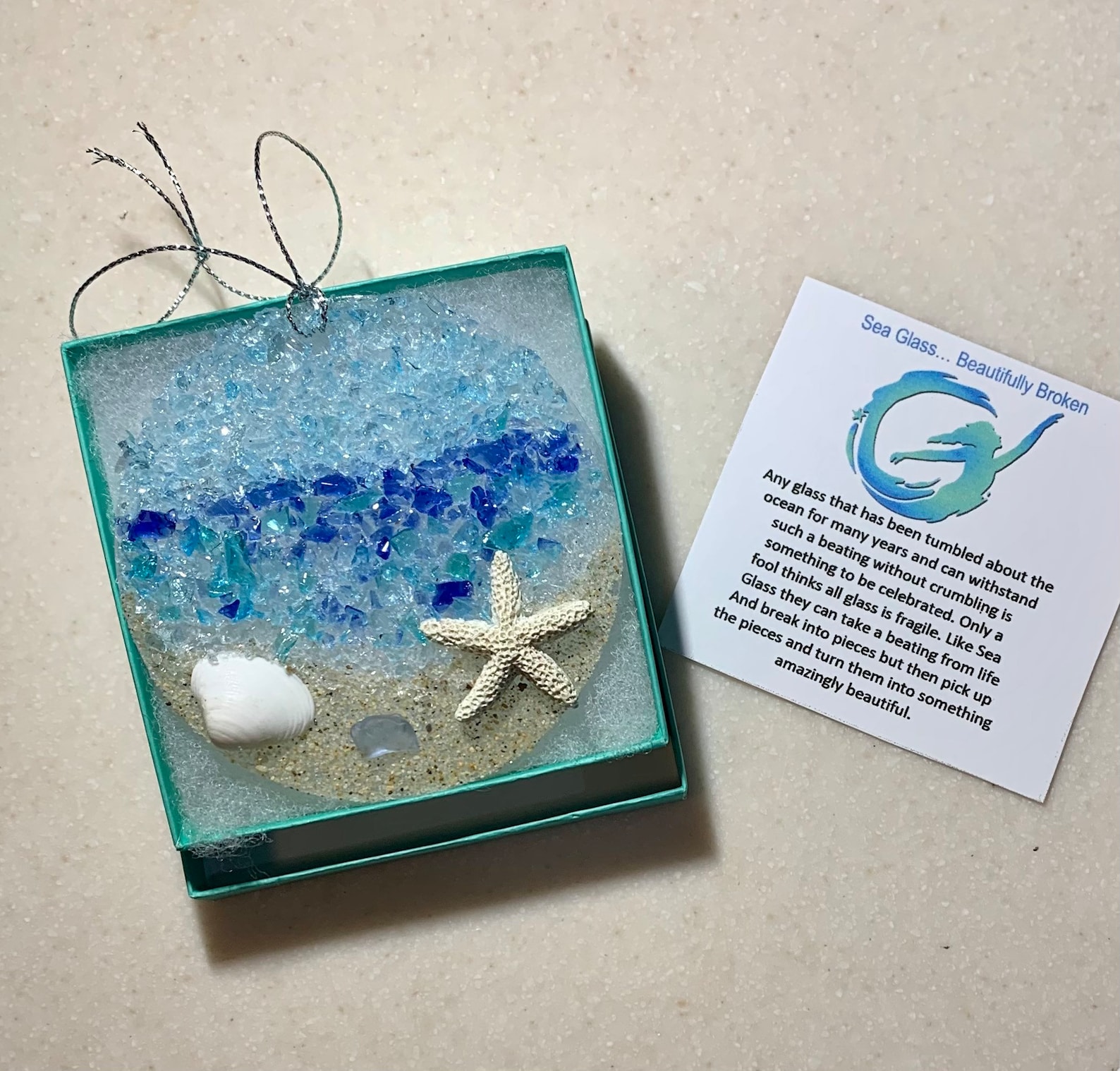 Sea Glass Suncatcher Ocean Horizon Beach Ornament Beach Lover Gift