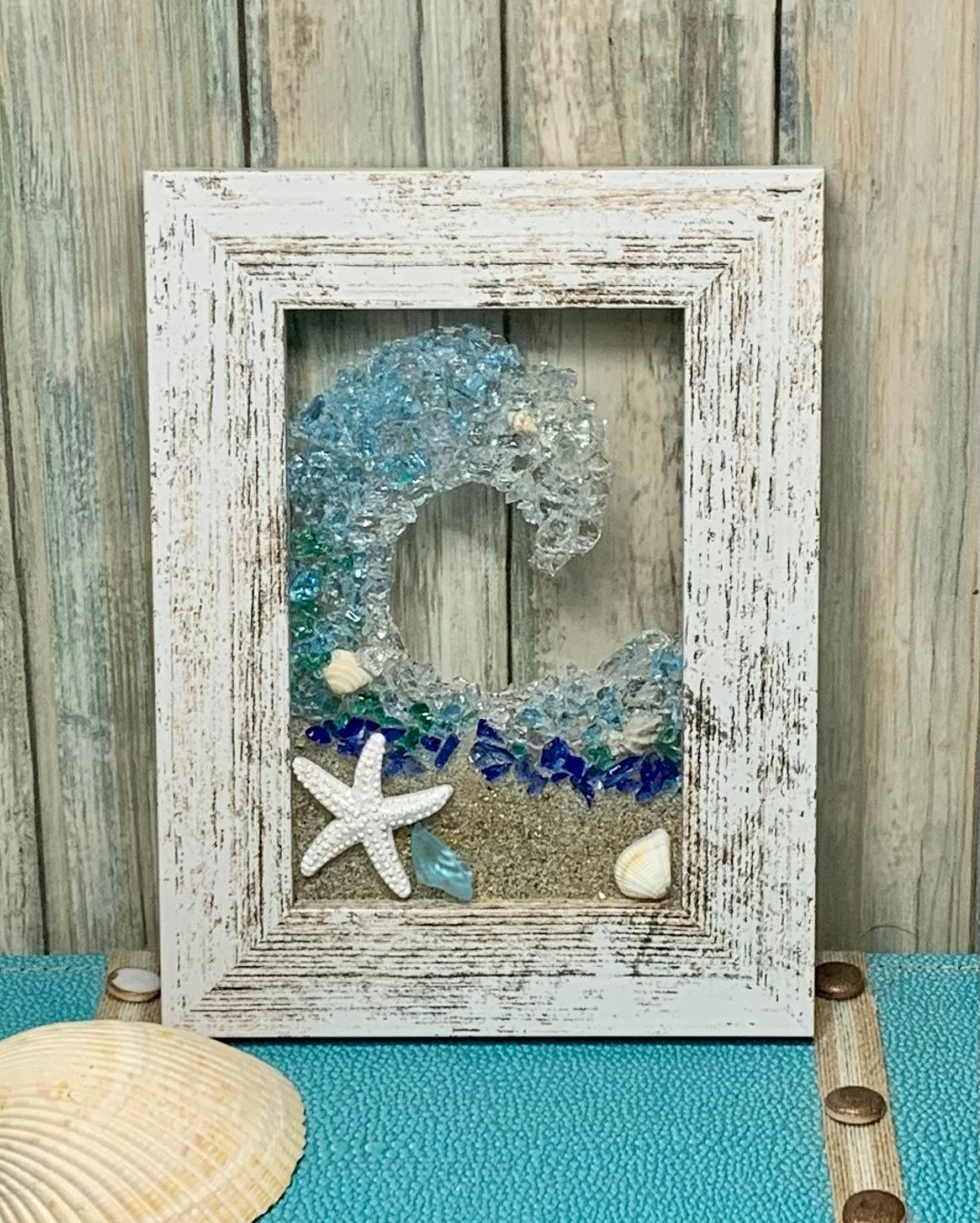 Crashing Wave Glass Art - Beach Glass Art - Sea Glass Wave - Beach ...