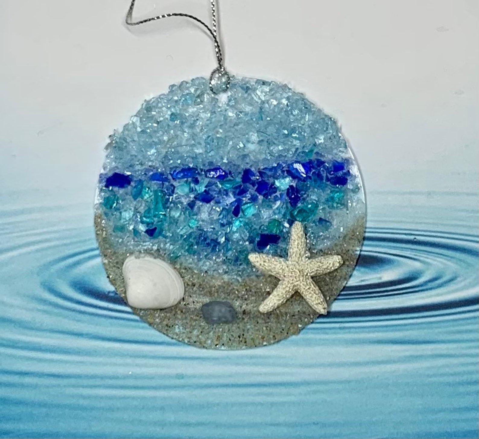 Sea Glass Suncatcher Ocean Horizon Beach Ornament Beach Lover Gift