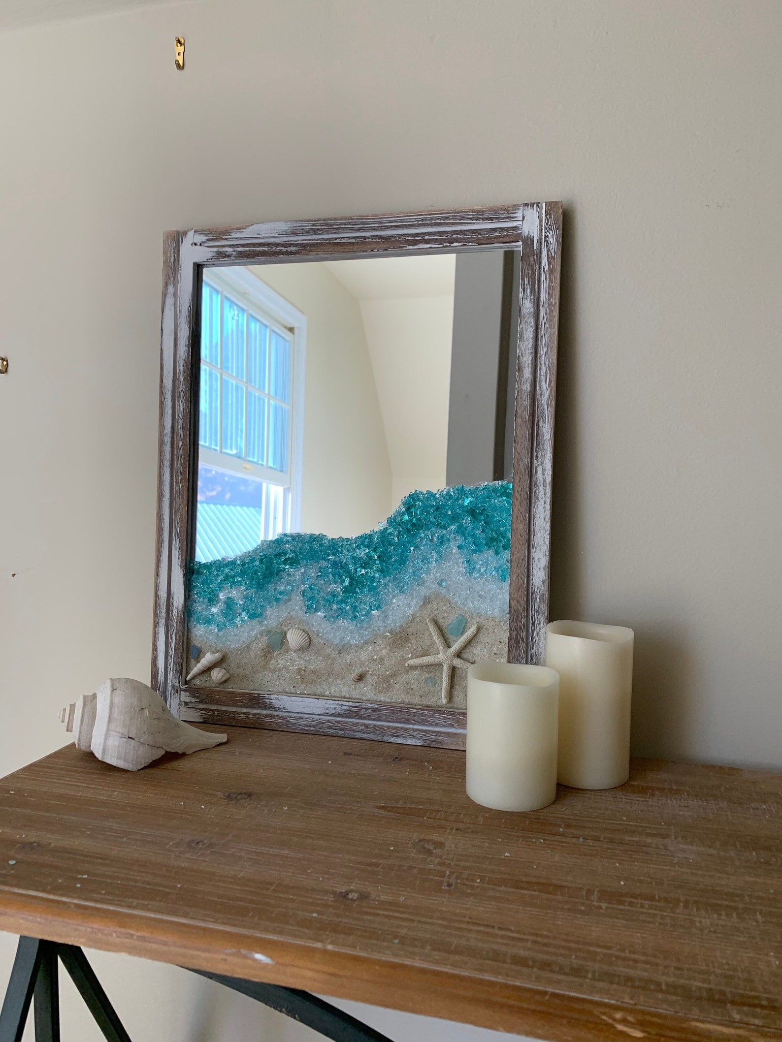 Sea Glass Beach Scene Mirror – Coastal Decor, Beach House Art - Etsy