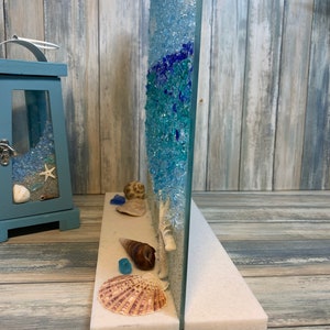 Sea Glass Beach Horizon Scene - Sea Glass Art - Beach Decor - Beach ...