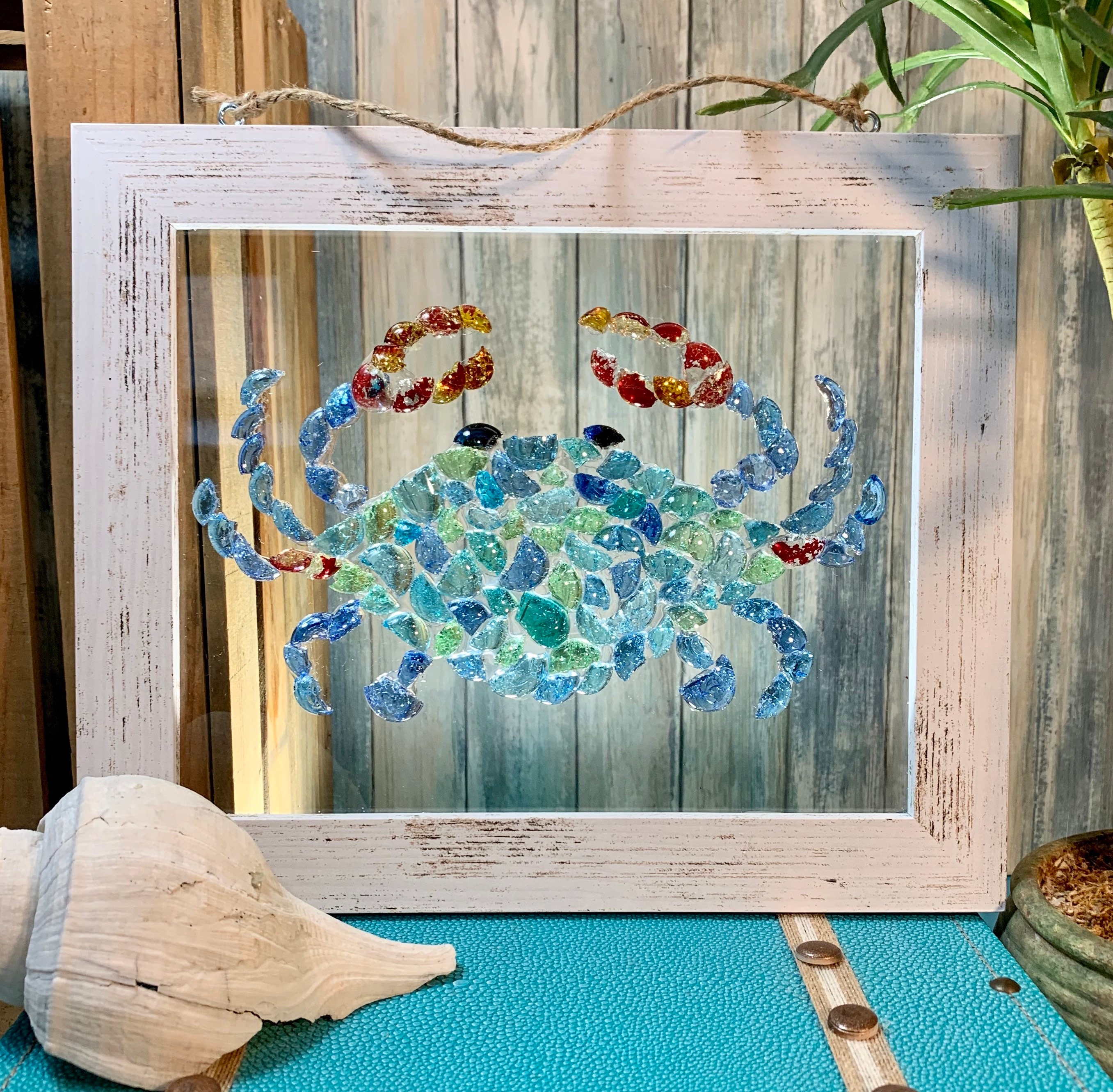 Beaches Got Crabs Glass Art - Crab Beach Decor - Coastal Decor - Beach  House Wall Art - Framed Glass Art - Crab Decor