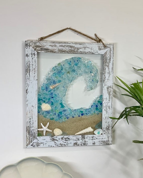 Beach Wave Frame Wall Decor - Beach Wave Art - Framed Glass Art - Ocean Wave Art - Beach Lovers Gift - Beach House Decor