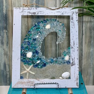 Beach Wave Frame Wall Decor - Beach Wave Art - Framed Glass Art - Ocean ...