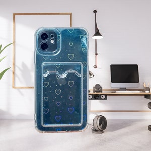 Coque pour iPhone 15 14 13 12 11 Pro Max, iPhone 13 12 Mini, iPhone XS XR XS Max, iPhone 7 8 Plus Se 2020, porte-cartes antichoc transparent