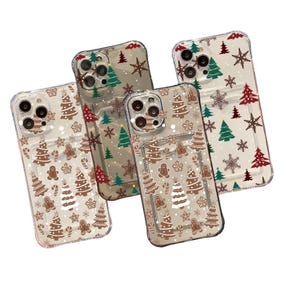 Porte-cartes sapin de Noël clair, étui pour iphone de téléphone 16 15 14 13 12 11 XS Max X 7 8 Plus, porte-cartes, porte-cartes