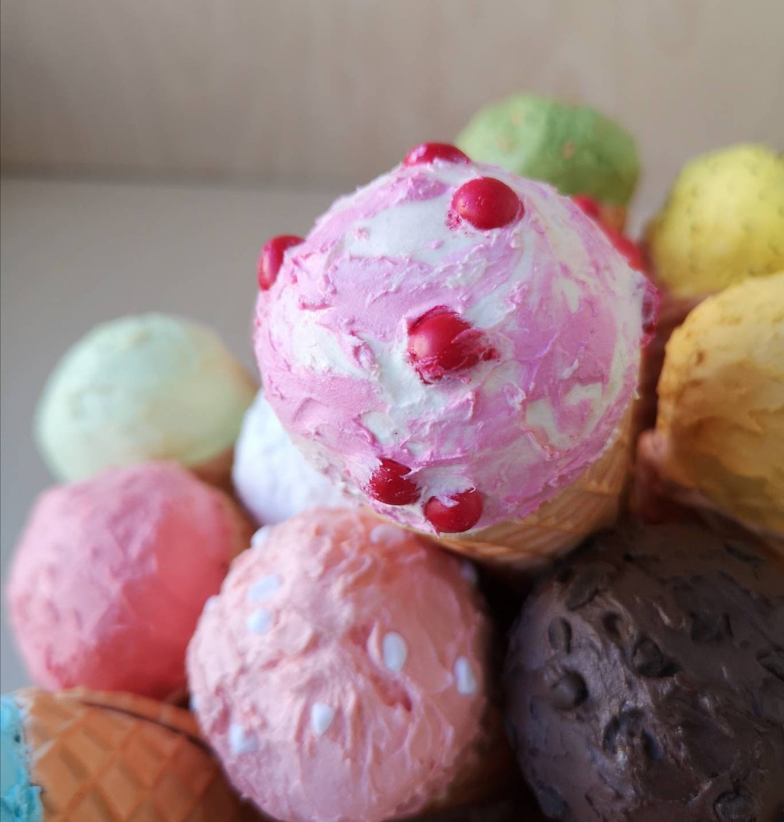 6 Fake ice cream set of 18/Fake food props/faux ice Etsy