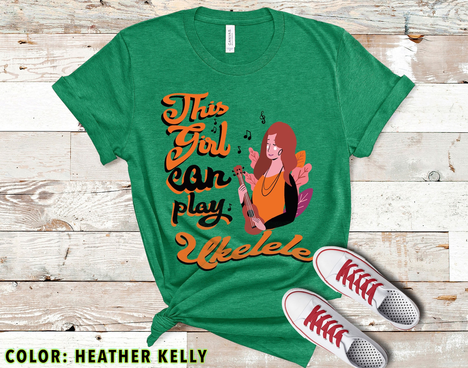 Ukulele Lover TShirt This Girl Can Pklay Ukulele Shirt Etsy