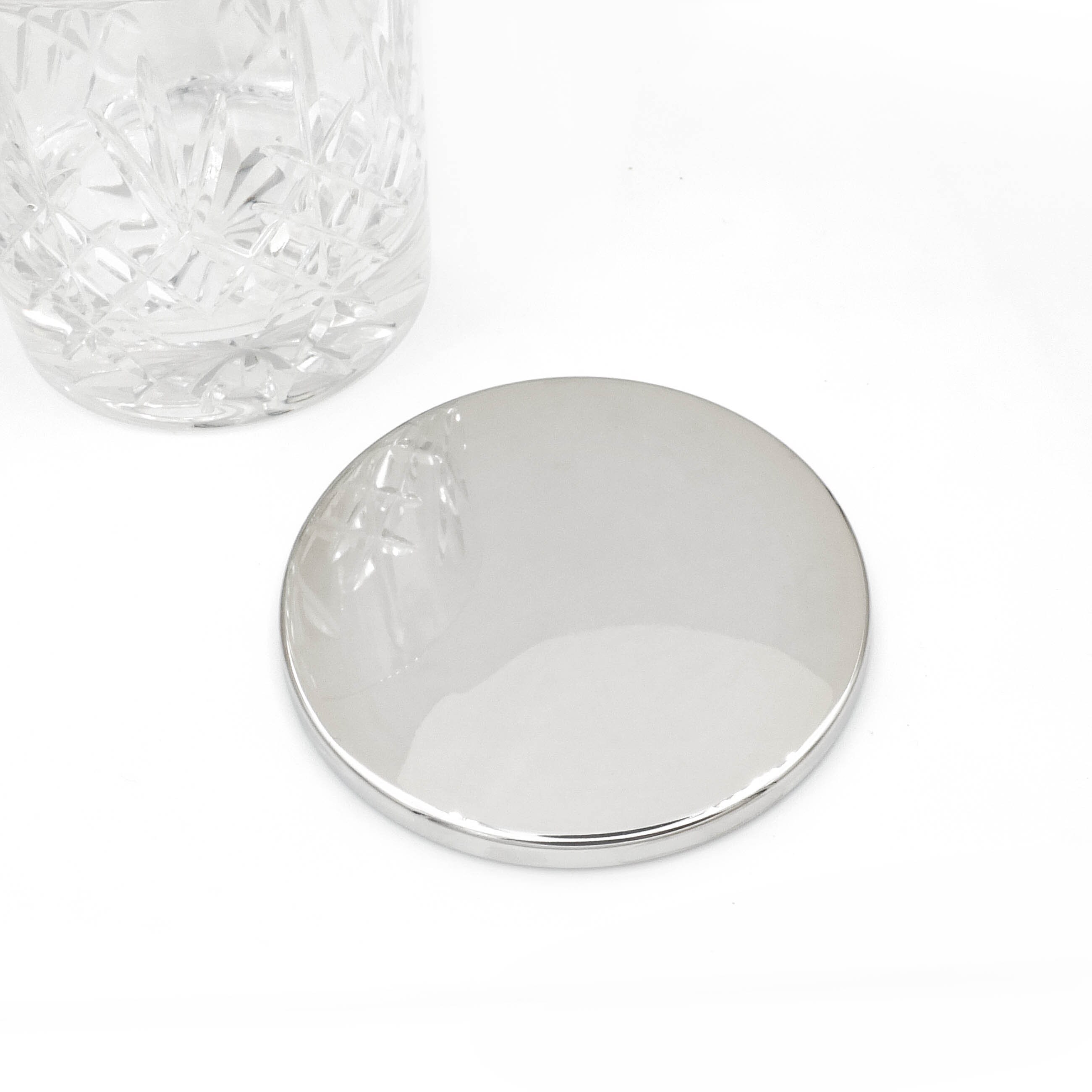 Personalised silver mirror coaster Etsy
