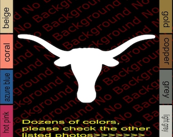 Longhorns Bull Vinyl Decal | for Texas TX USA Car, Window, Bumper Sticker AM037