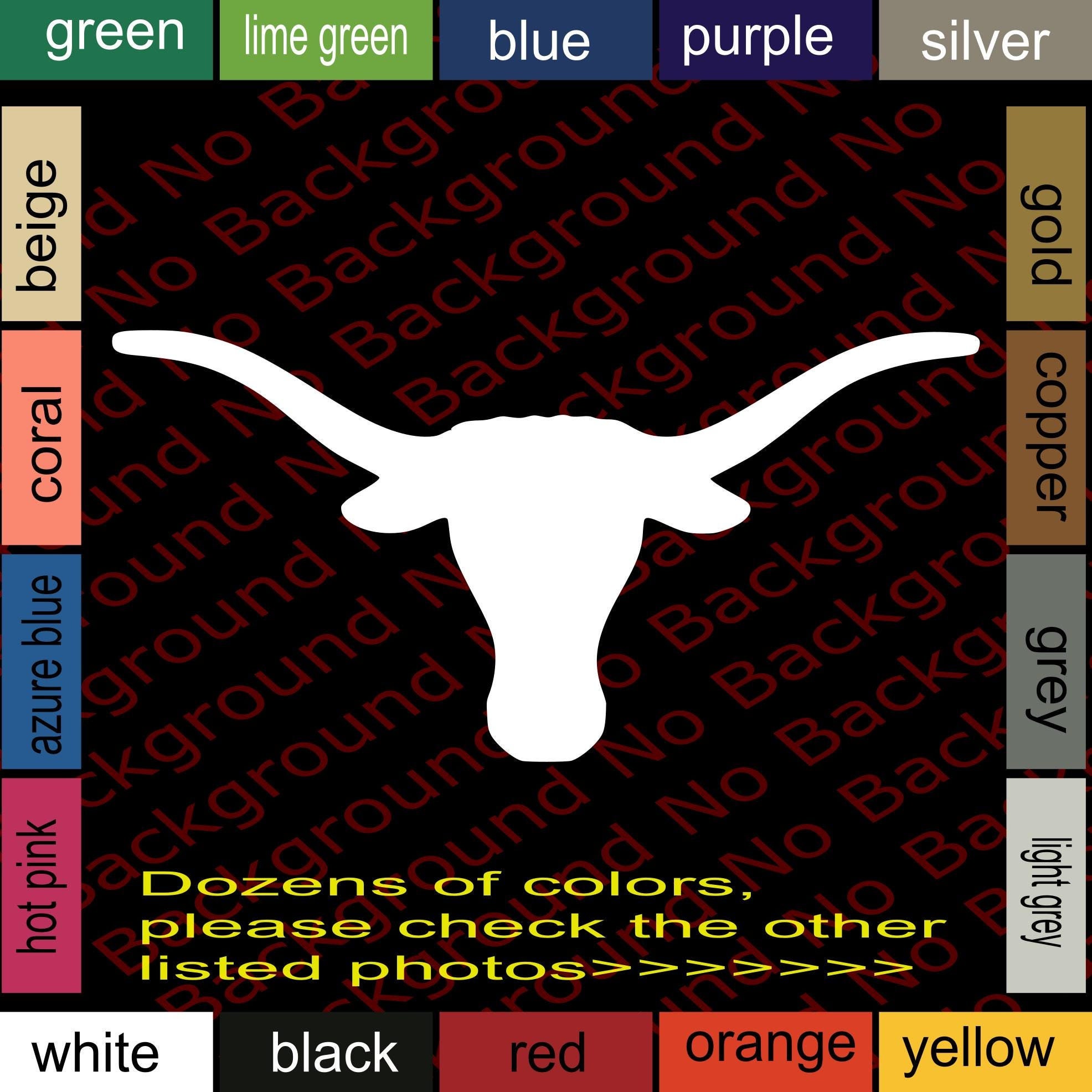 Texas Longhorn De Cut Vnyl Decal Stcker CLCK To EXPLORE - Etsy