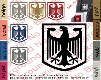 German Heraldry EAGLE FLAG Vinyl Decal Car Die Cut Sticker | Military Tradition |  Holy Roman Empire | Federal Republic of Germany | AM002