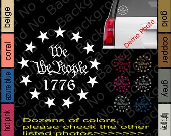 2A Vinyl Decal | We The People 1776, Constitution Car Window Sticker