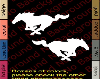 One Pair x Running Wild Horse Vinyl Die Cut Decals Stickers | Pony Mustang | for Wildlife Mountain life | Fits Car Fender Wheels Window FD01