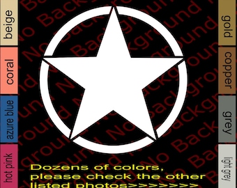 Military STAR Vinyl Decal Sticker for US Army Soldier Veteran Retired Car Truck Hood Door Fender Window Overland Fits Jeep 4Runner etc AY003