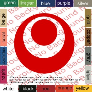 May include: A red circle with a smaller red circle inside, on a white background with the words "No Background" repeated in red.