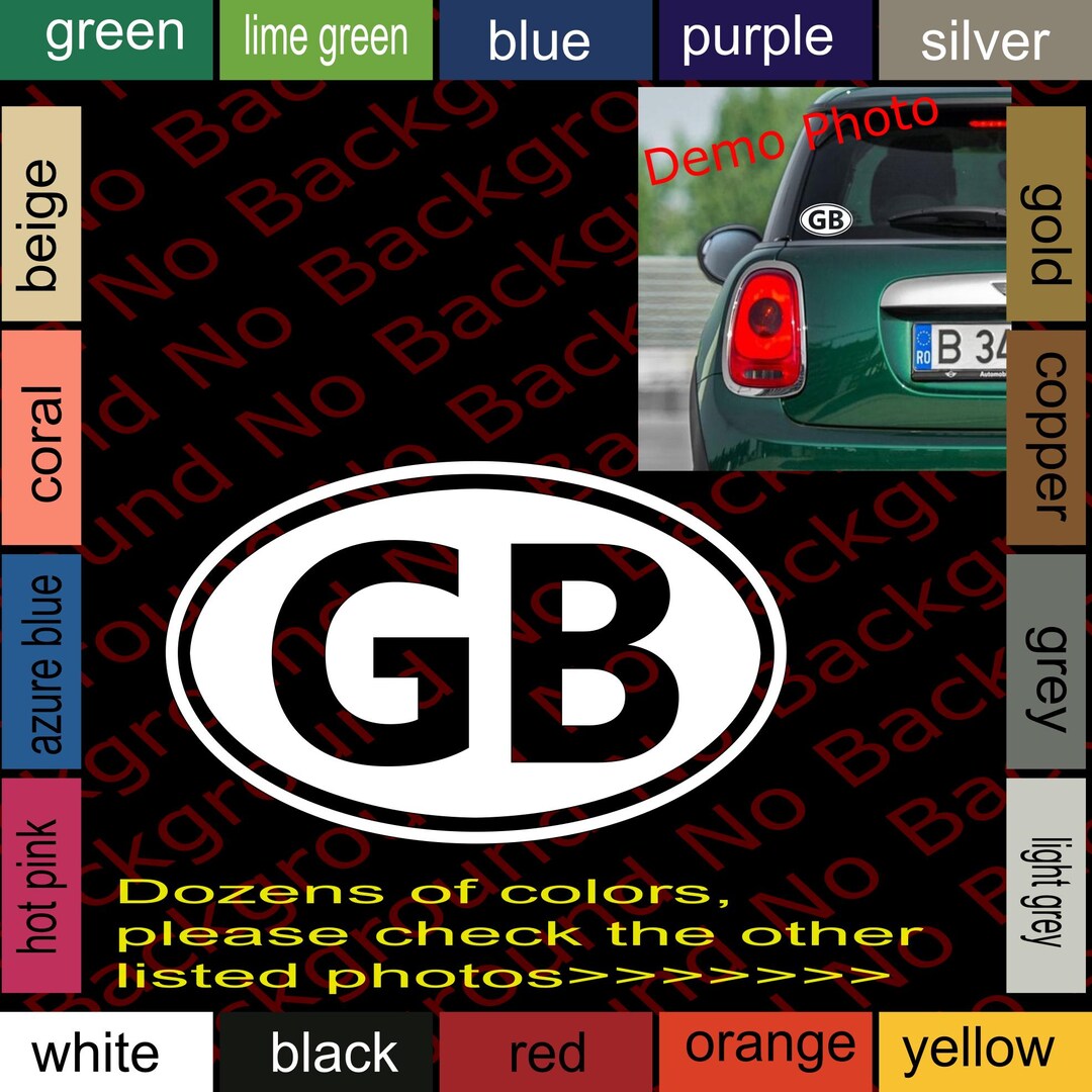 Gb Sticker Window GB Great Britain Oval Sticker - British Car Window Decal - Etsy
