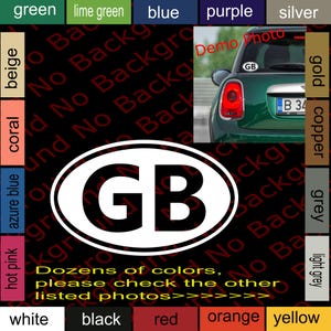 GB Great Britain Oval Europe Style Sticker Die Cut Vinyl Decal for British Car Window Mini Cooper Range Land Rover MN003