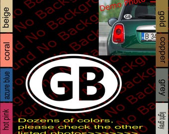 GB Great Britain Oval Sticker - British Car Window Decal