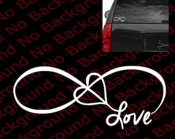 Family Love Heart Infinity Forever Symbol Vinyl Die Cut Decal Sticker for Car Window Harmony United FM002