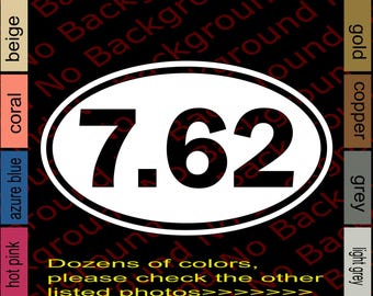 7.62 Caliber Ammo Vinyl Decal - Car Window Sticker