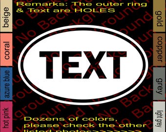 Custom Oval Text Lettering AKA Vinyl Decal, Personalized Die Cut Sticker FT003