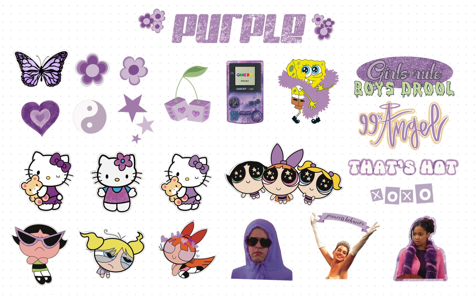 Y2K Digital Stickers 2000s Aesthetic Digital Stickers Etsy