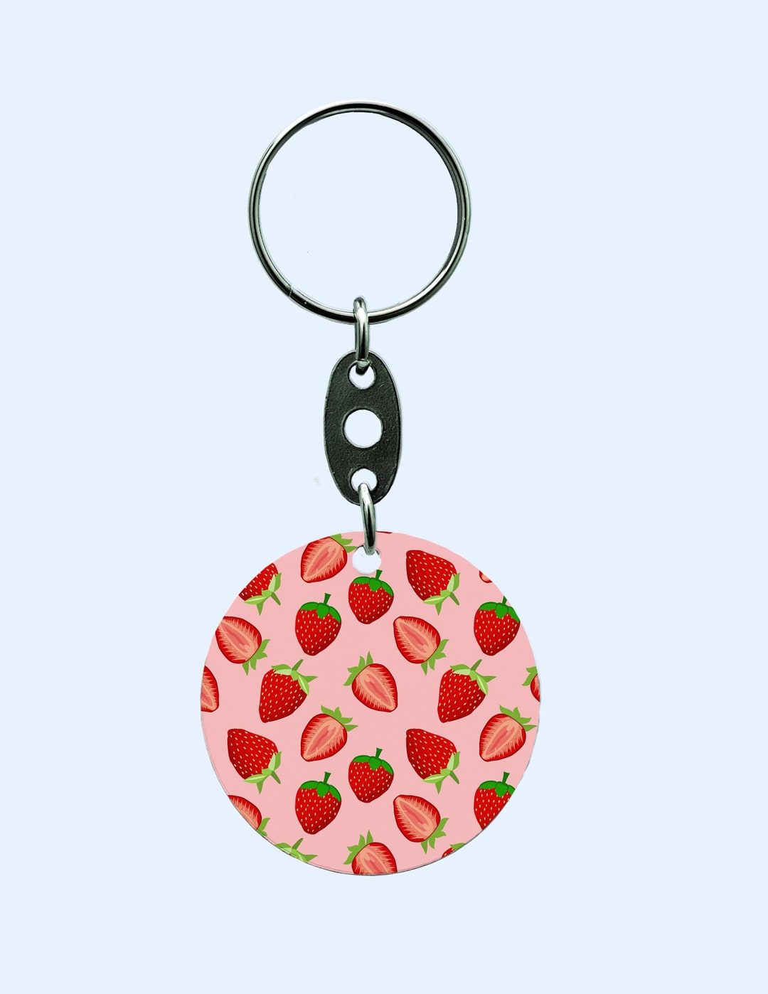 Cute Strawberry Keychain Etsy