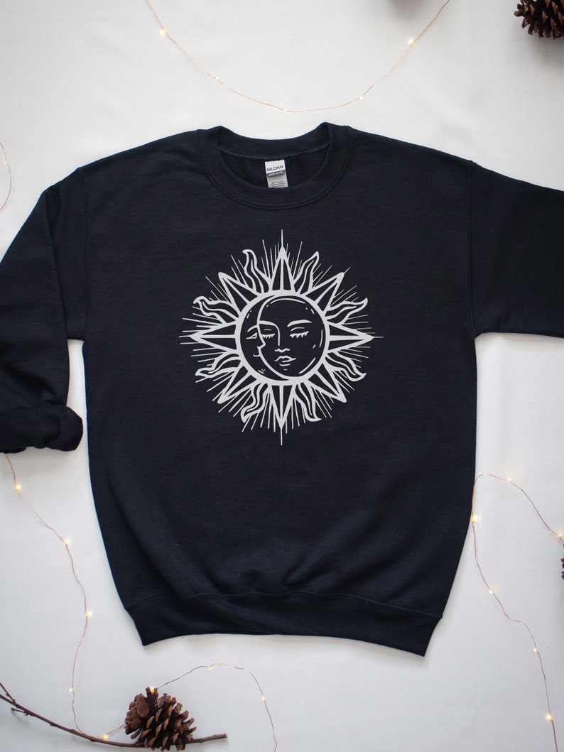 Sun and Moon Sweatshirt Moon Gift for Her Celestial Moon Etsy