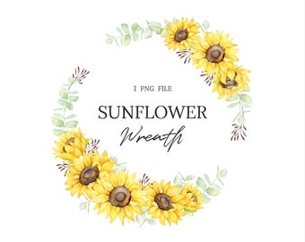 Download Sunflower Wreath Svg Etsy
