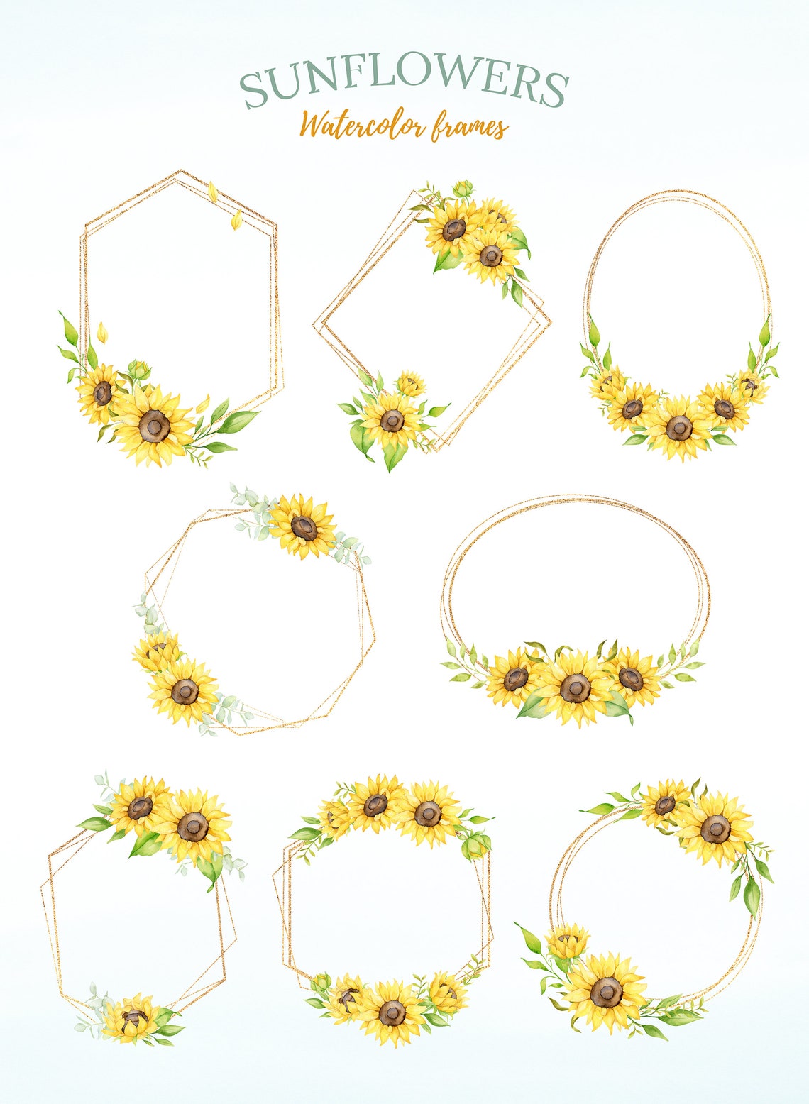 Download Watercolor Sunflower clipart BUNDLE summer floral clipart ...