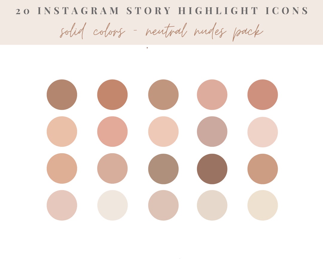 20 Solid Color Instagram Highlight Icons Neutral Nudes - Etsy