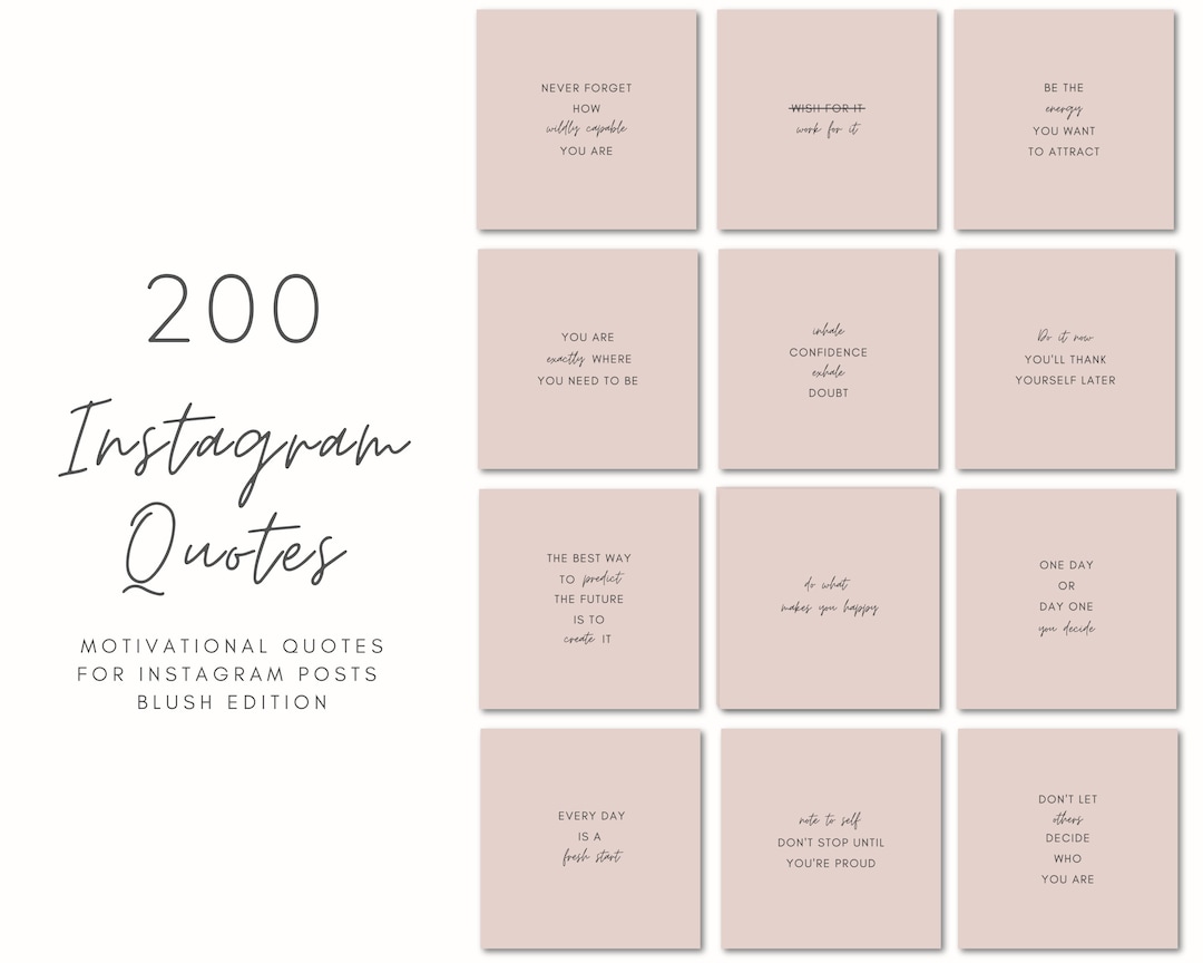 200 Instagram Post Quotes Blush Edition Motivational - Etsy