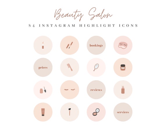 84 Beauty Instagram Highlight Icons Beauty Salons Makeup | Etsy