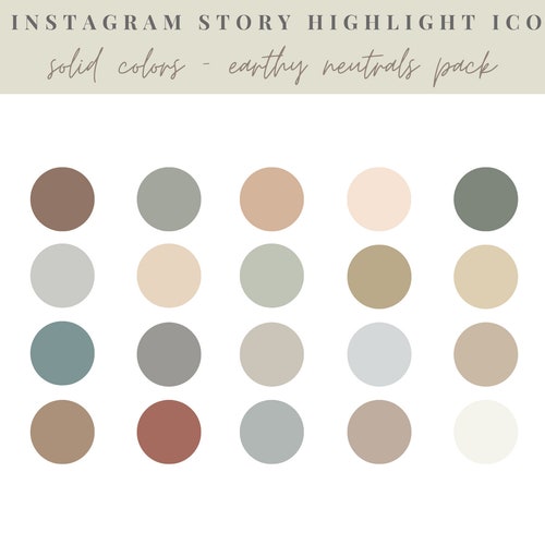 Earthy Neutral Instagram Story Highlight Icons Solid Etsy