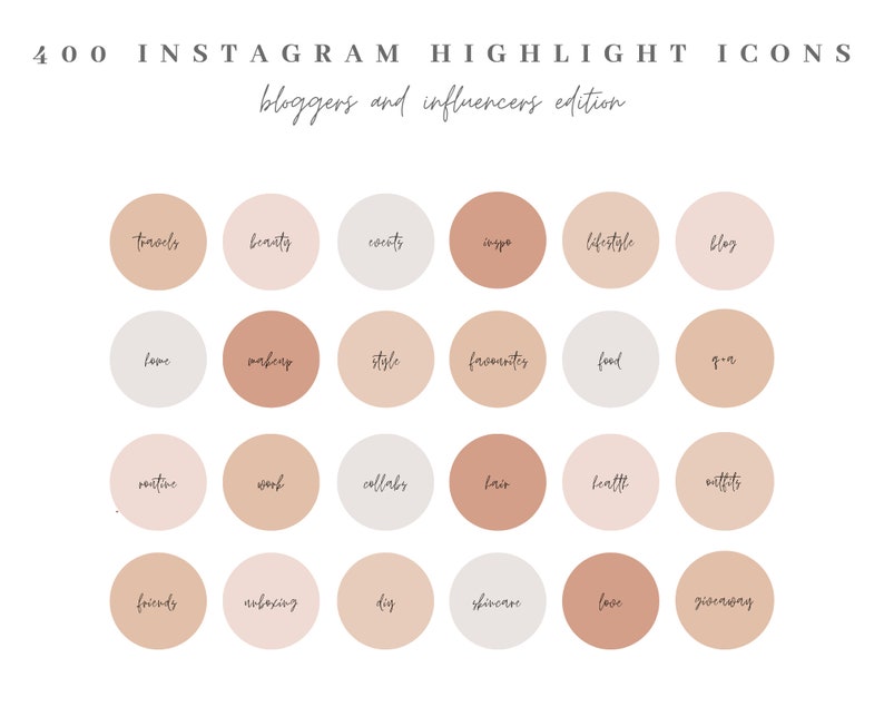 Lifestyle Instagram Highlight Icons for Bloggers Influencers - Etsy