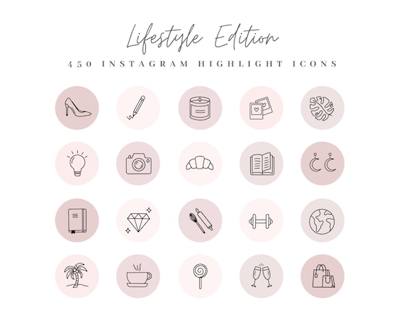 Lifestyle Instagram Highlight Icons Pink Feminine | Etsy