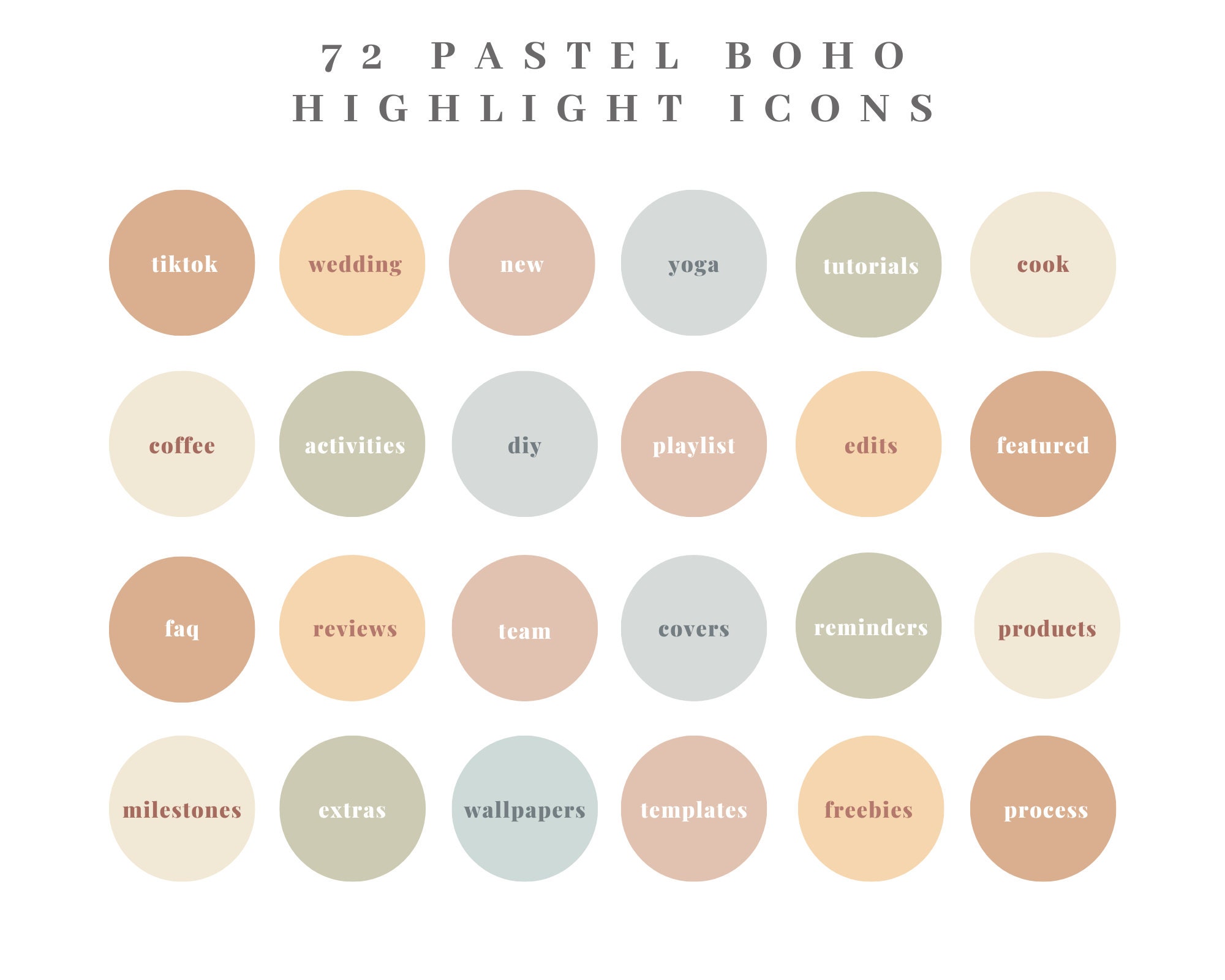 Instagram Story Highlight Icons Soft Pastel Boho Colors | Etsy