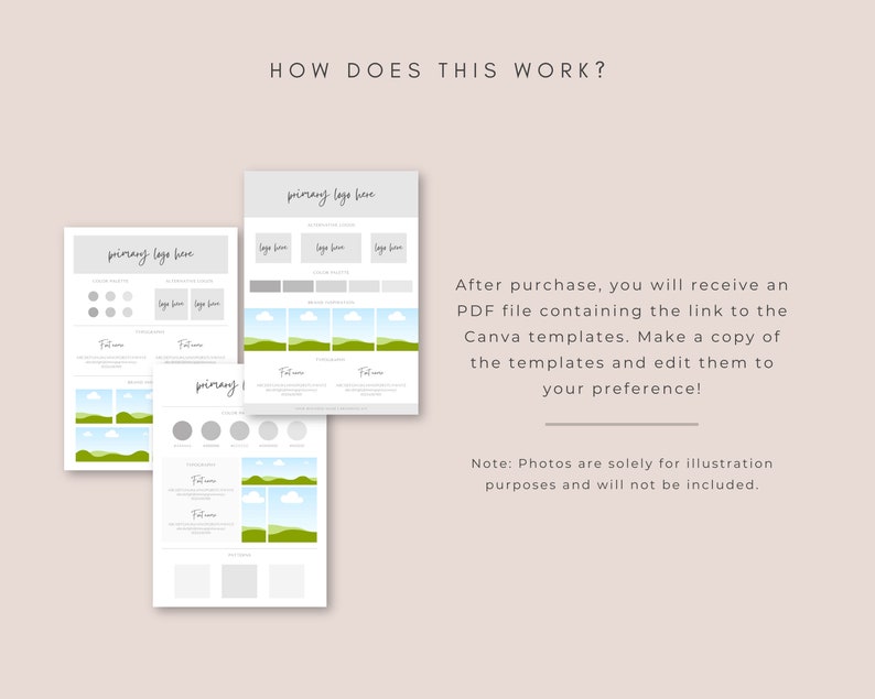 Pu&ograve; includere: Un download digitale di modelli Canva per i social media. I modelli presentano un design di paesaggio verde e blu con uno spazio per un logo e del testo. I modelli sono modificabili e possono essere utilizzati per varie piattaforme di social media.