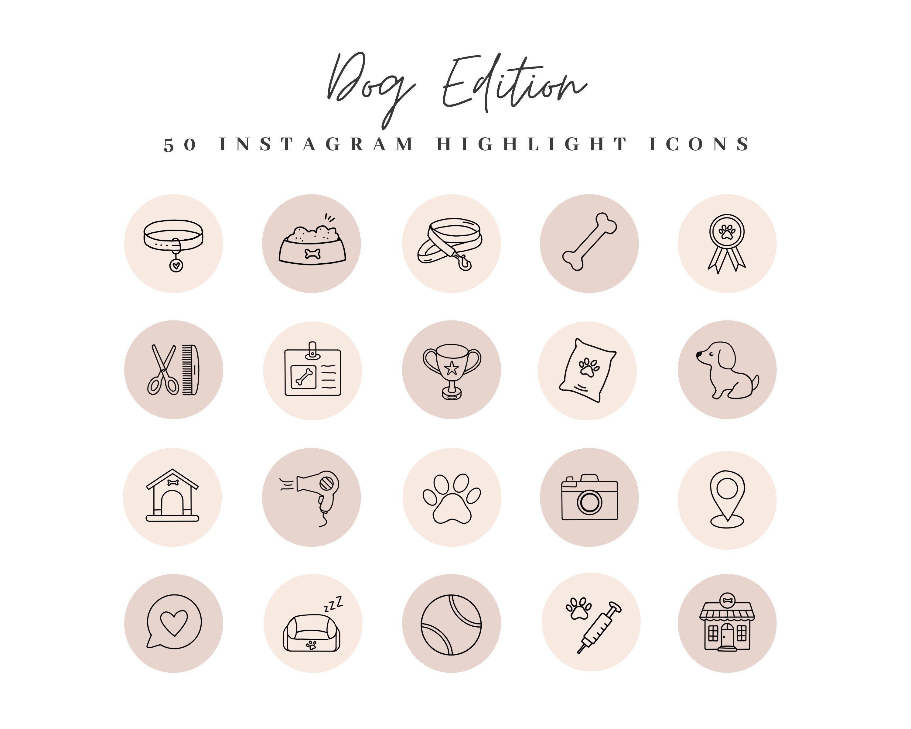 50 Dog Instagram Highlight Covers Neutral Pet Highlights - Etsy Sweden