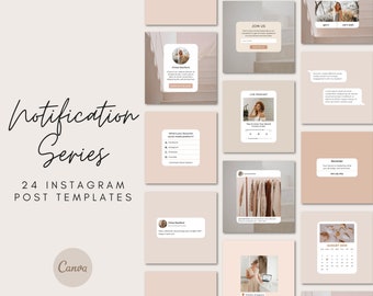24 modelli di post Instagram: notifiche, potenziamento del coinvolgimento, modelli Canva, kit di branding, modelli per social media, modificabili, blogger